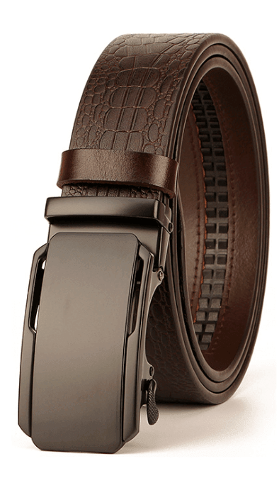 Men Brown Textured Leather Belt